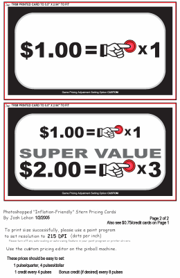 $1.00 Pricing Cards