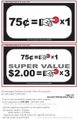 75¢ Pricing Cards